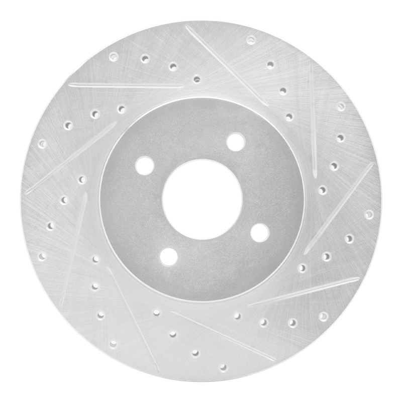 Ford Focus Brake Rotor (1) - Front Right - R1 Concepts - Drilled & Slotted - Silver - `02-`04 Ford Focus Brake Rotor (1) - Front Right - R1 Concepts - Drilled & Slotted - Silver - `02-`04